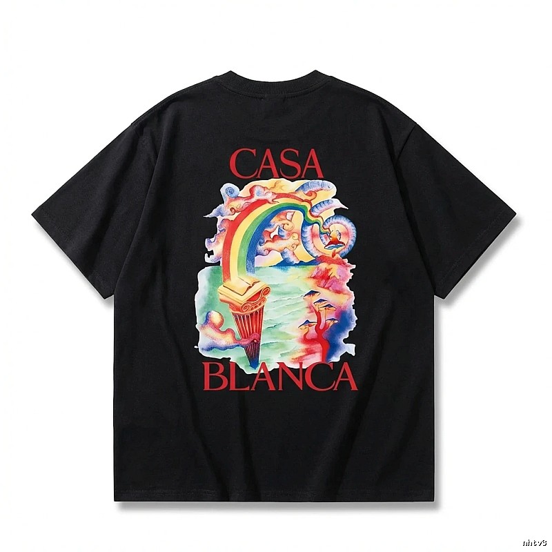 Casablanca Rainbow Print Black T-shirt
