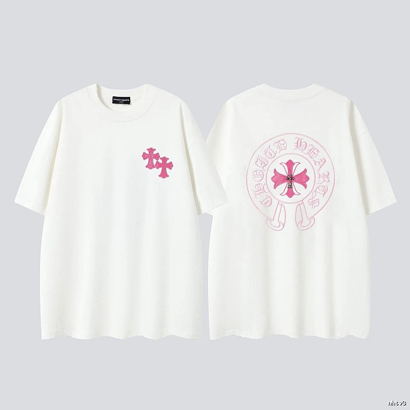 Chrome Hearts Cross Embroidered Street-style Off-white T-shirt