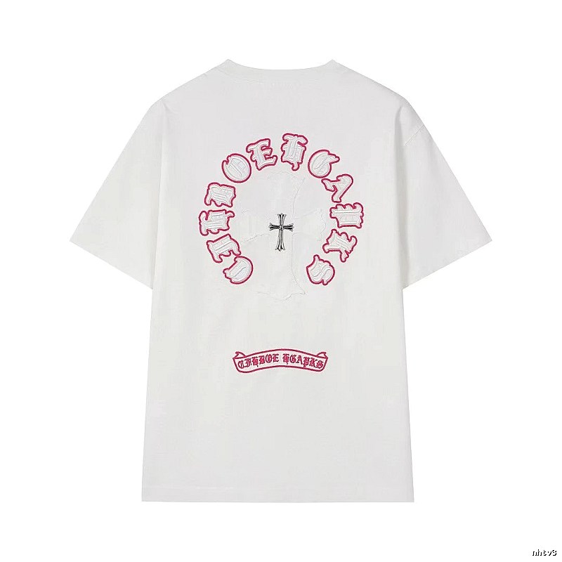 Chrome Hearts Cross Embroidered Street Style White T-Shirt