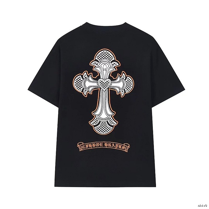 Chrome Hearts Cross Gothic Style Black Short-sleeve T-shirt
