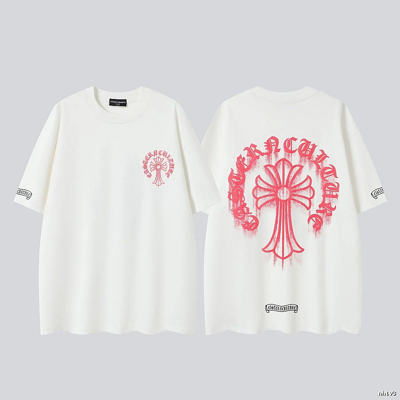 Chrome Hearts Cross Print Street Style Off-white T-Shirt