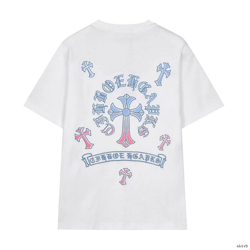 Chrome Hearts Cross Print Trendy Street Style White Short-sleeve T-shirt