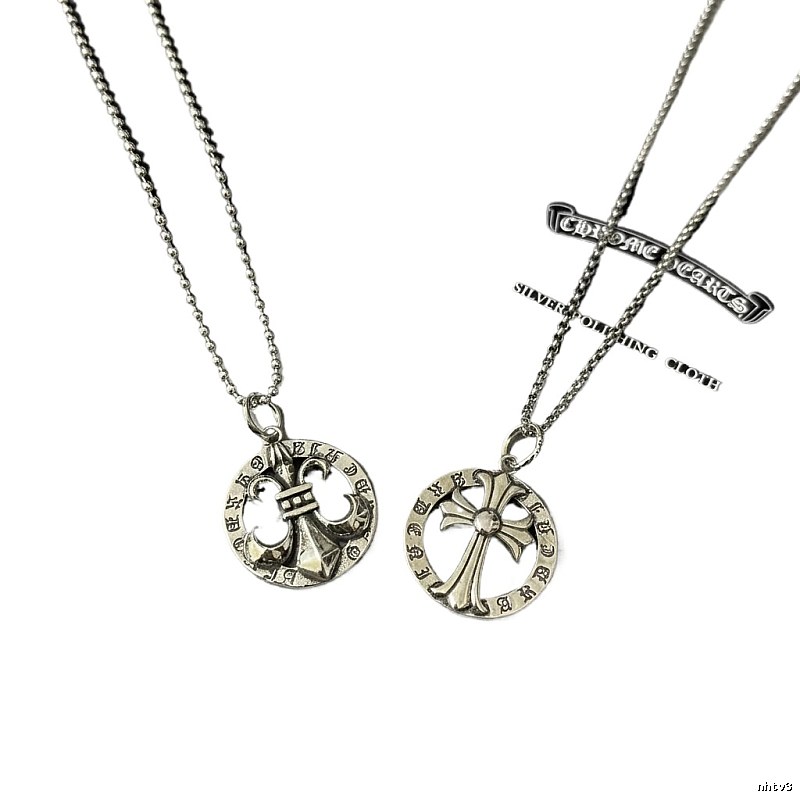 Chrome Hearts Cross Retro Style Silver Necklace