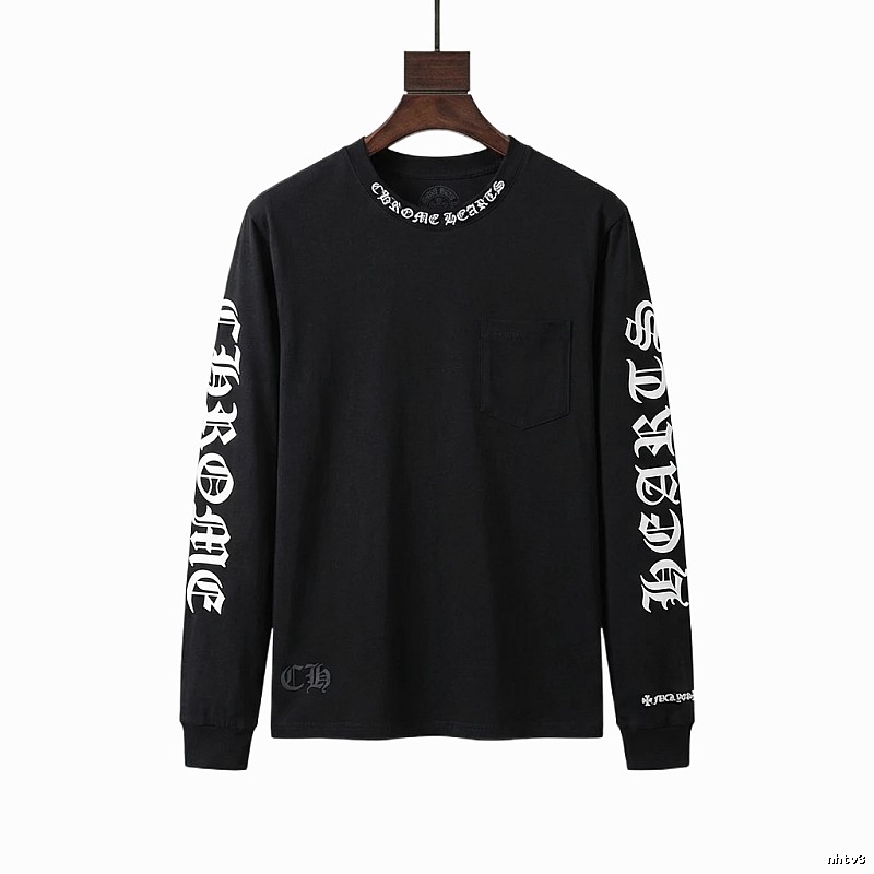 Chrome Hearts Dark Style Long-sleeved Black T-shirt