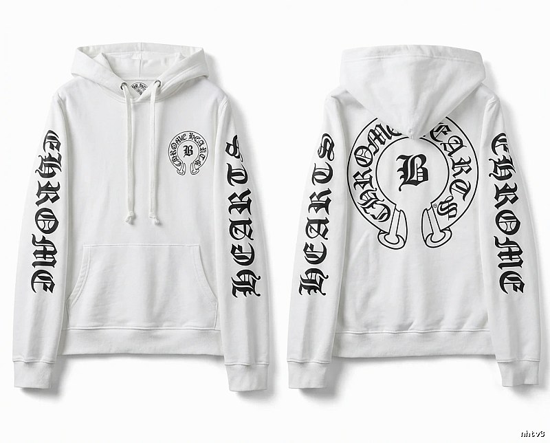 Chrome Hearts Gothic-style white hoodie