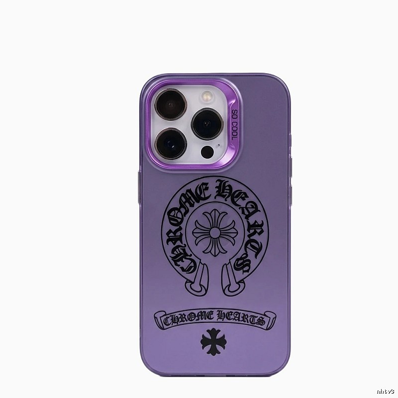 Chrome Hearts Print Trendy and Cool Purple Phone Case