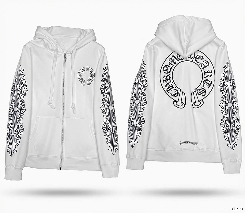 Chrome Hearts Printed Trendy and Cool Style White Hoodie