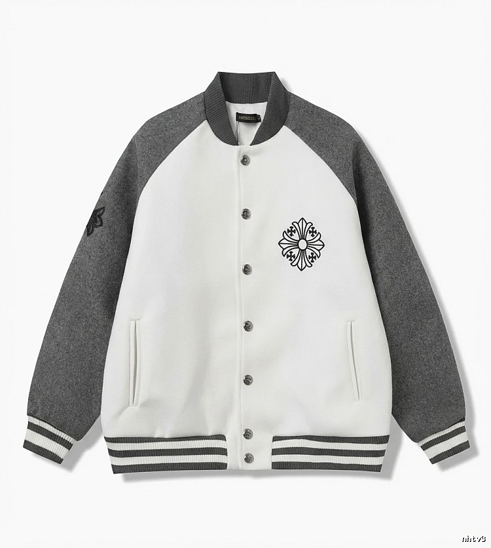 Chrome Hearts Retro Grey and White Collar Jacket
