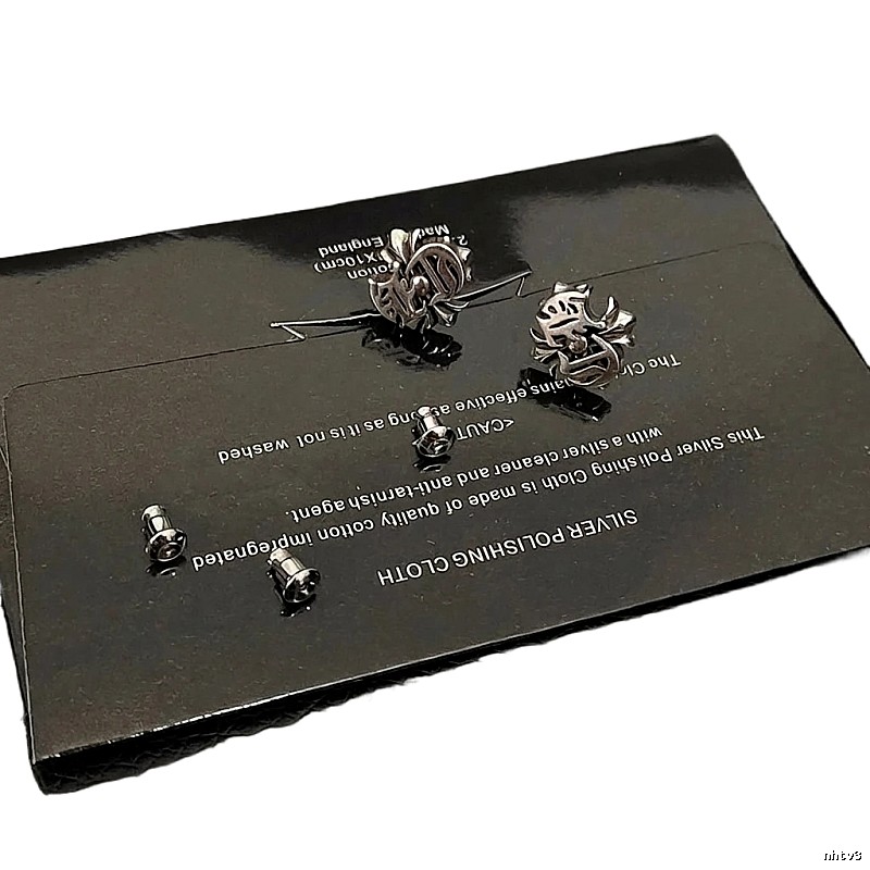 Chrome Hearts Silver Retro Stud Earrings