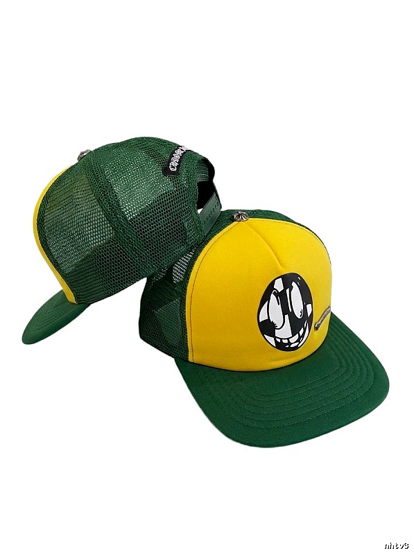 Chrome Hearts Trendy and Cool Yellow-Green Stitched Hat