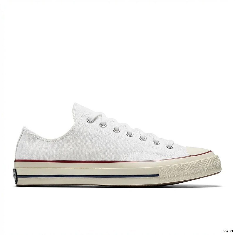 Classic white canvas shoes of Converse
