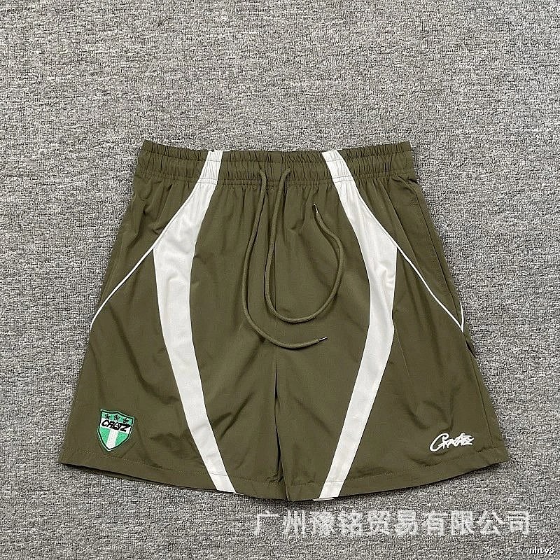 Corteiz Badge Street Style Military Green Casual Sports Shorts