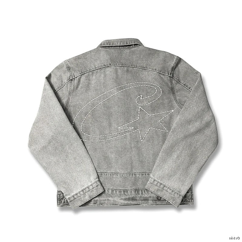 Corteiz denim retro-style grey coat