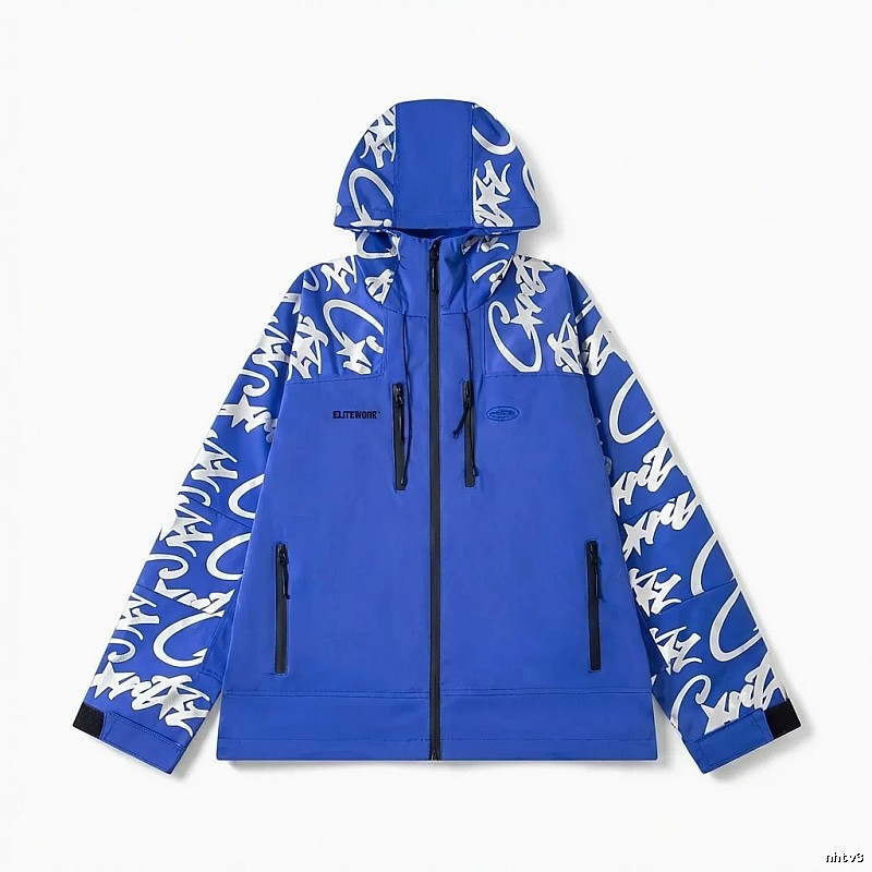 Corteiz Graffiti Style Blue Windbreaker