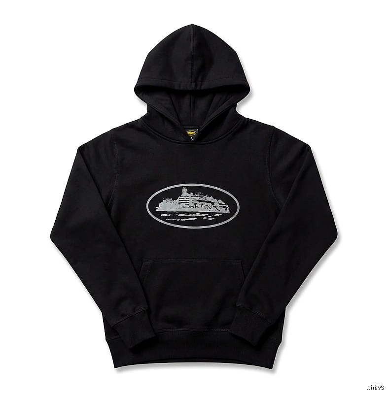 Corteiz Island Logo Minimalist Style Black Sweatshirt
