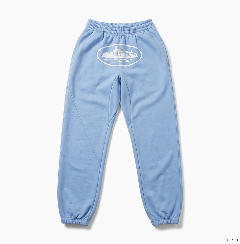 Corteiz Printed Casual Light Blue Pants