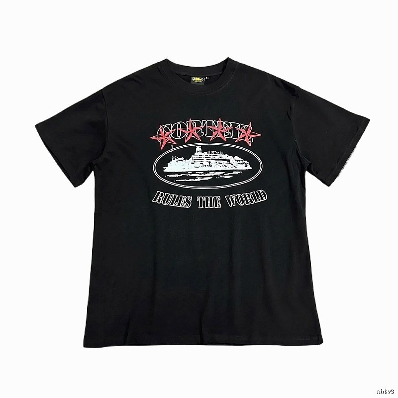 Corteiz Printed Trendy Black T-shirt
