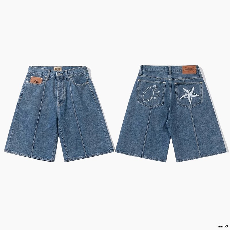 Corteiz retro-style denim shorts