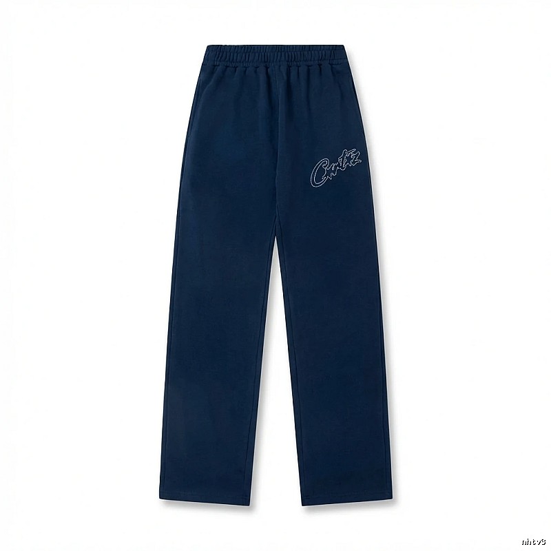 Corteiz simple style dark blue trousers