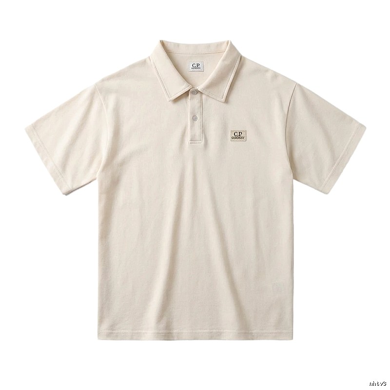 C.P. Basic Style Simple and Elegant Beige Polo Shirt