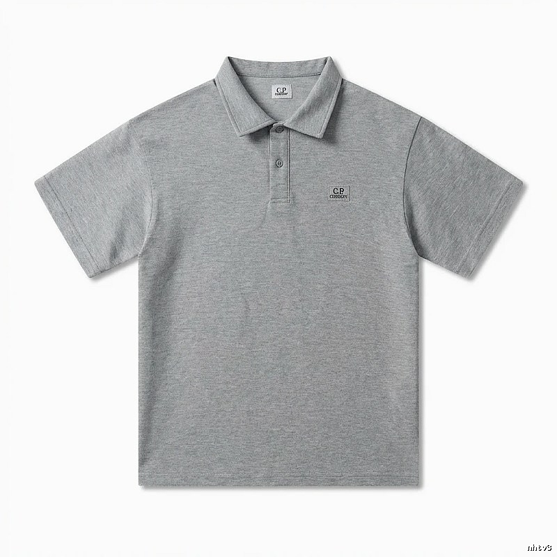 C.P Company's minimalist gray polo shirt