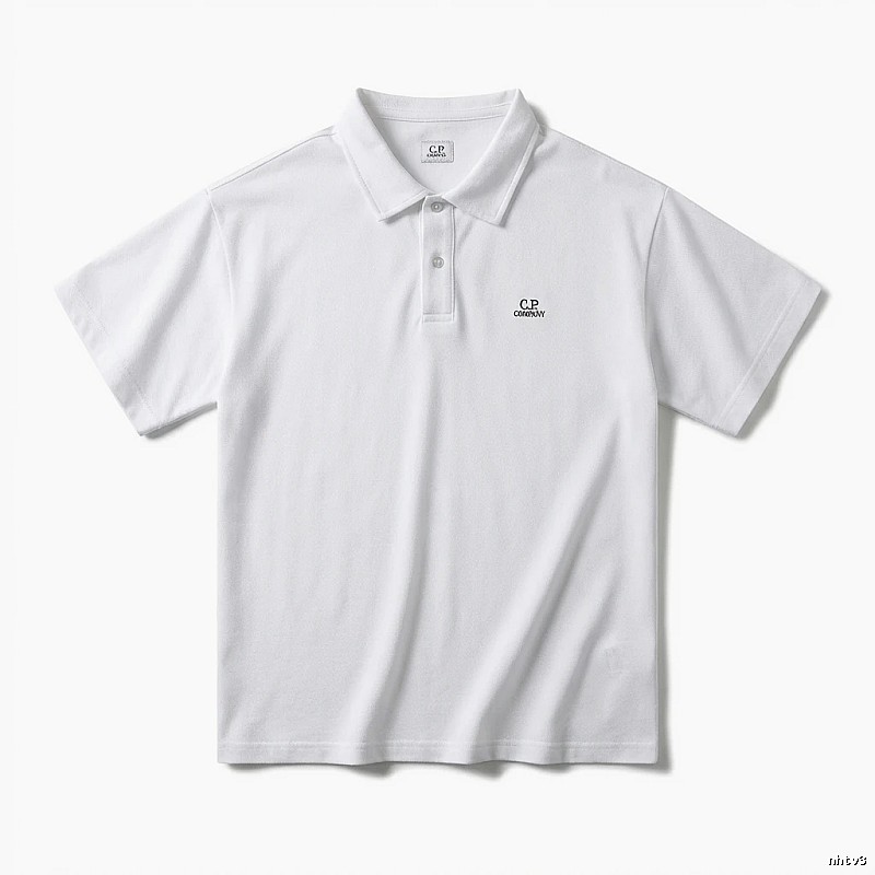C.P simple style white Polo shirt
