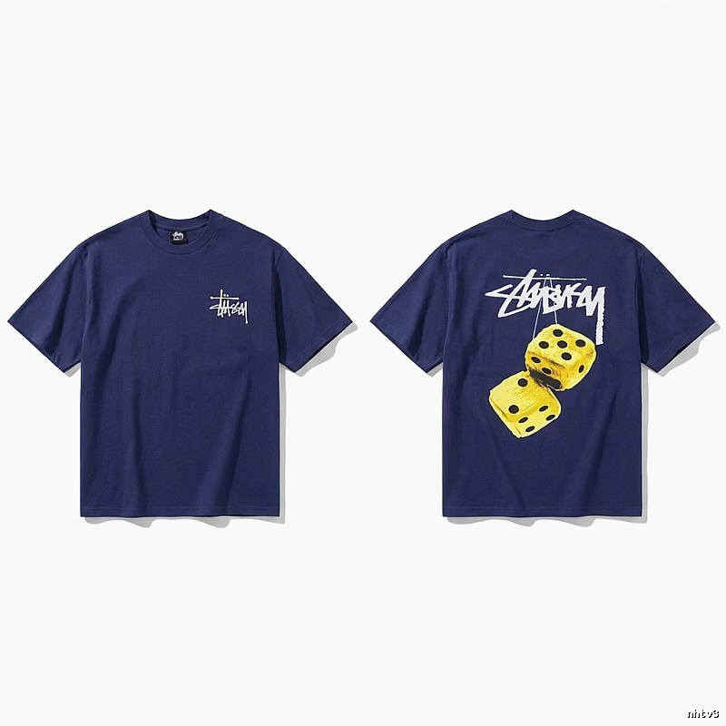 Deep blue T-shirt with Stussy dice print