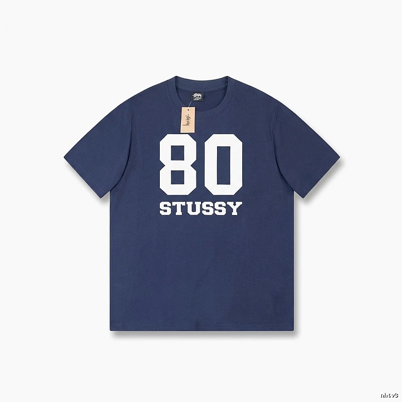 Deep blue T-shirt with Stussy digital printing