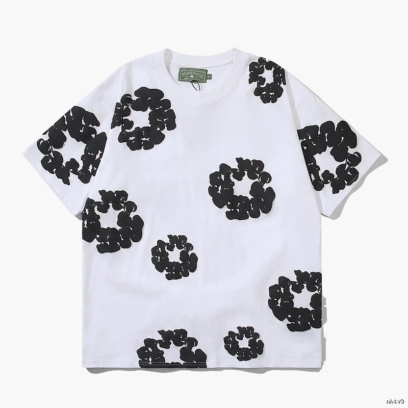 DENIM TEARS Black Floral Style T-shirt