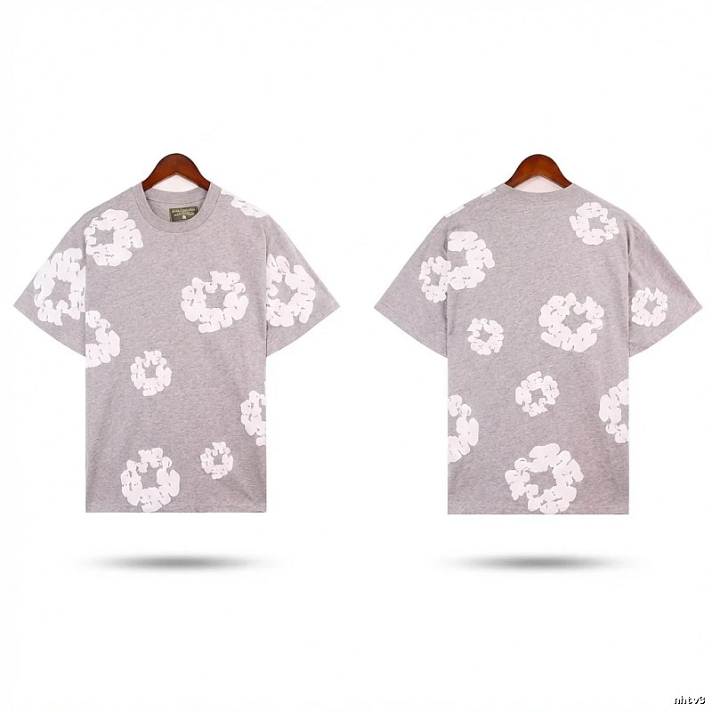 DENIM TEARS Printed Casual Grey T-shirt