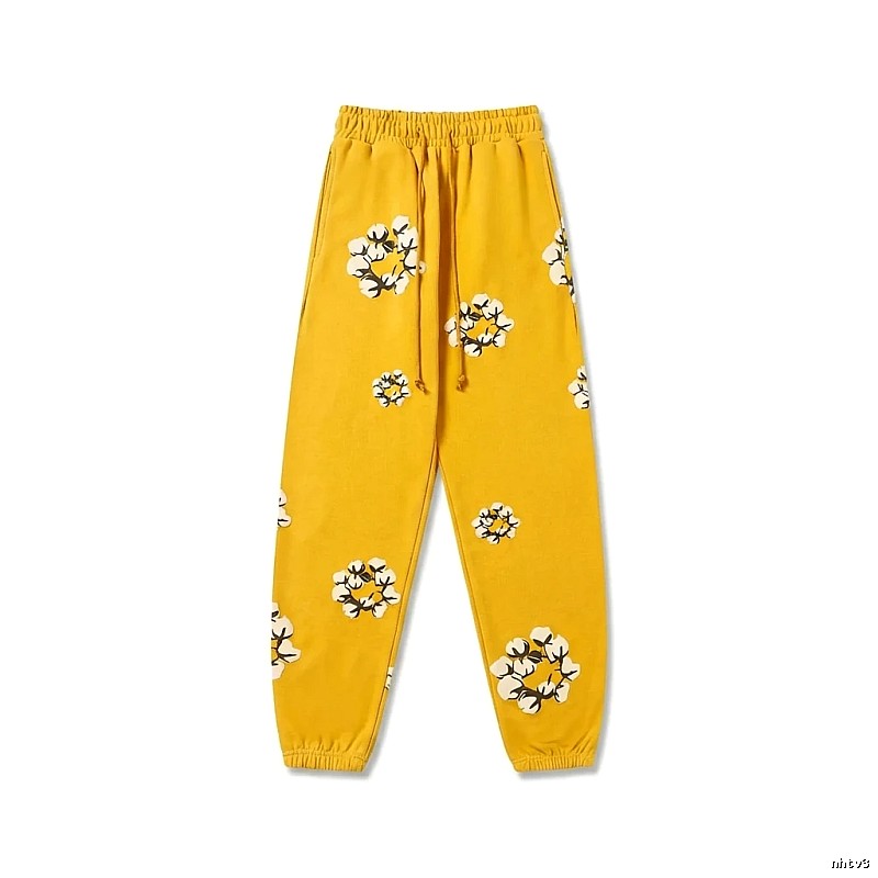 DENIM TEARS Printed Retro Yellow Sweatpants