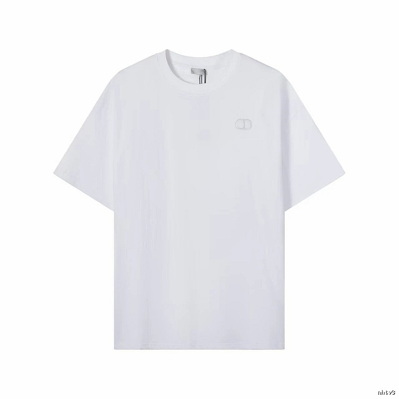 Dior CD Embroidered Minimalist Style White T-Shirt