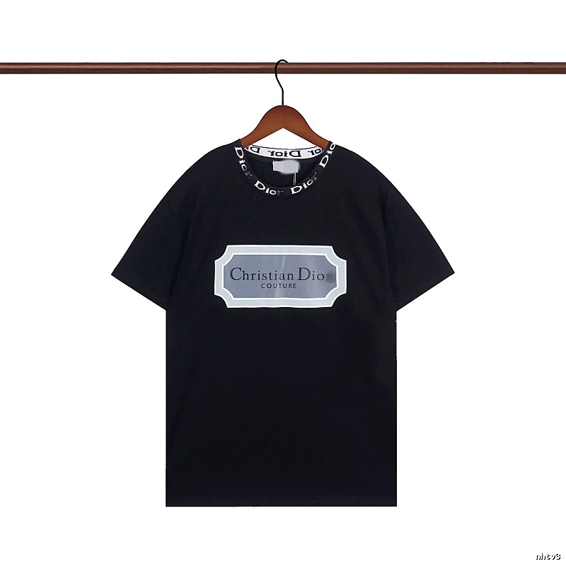 Dior Couture Minimalist Style Black Short-Sleeve T-Shirt
