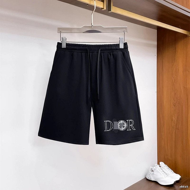 Dior Letter Print Trendy Style Black Casual Shorts