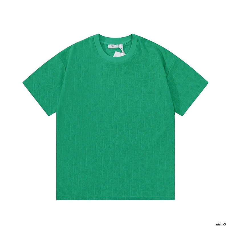 Dior Oblique Collection Casual Green Short-sleeve T-shirt