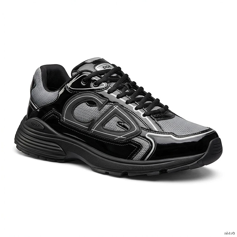 Dior retro-style black and grey sports shoes