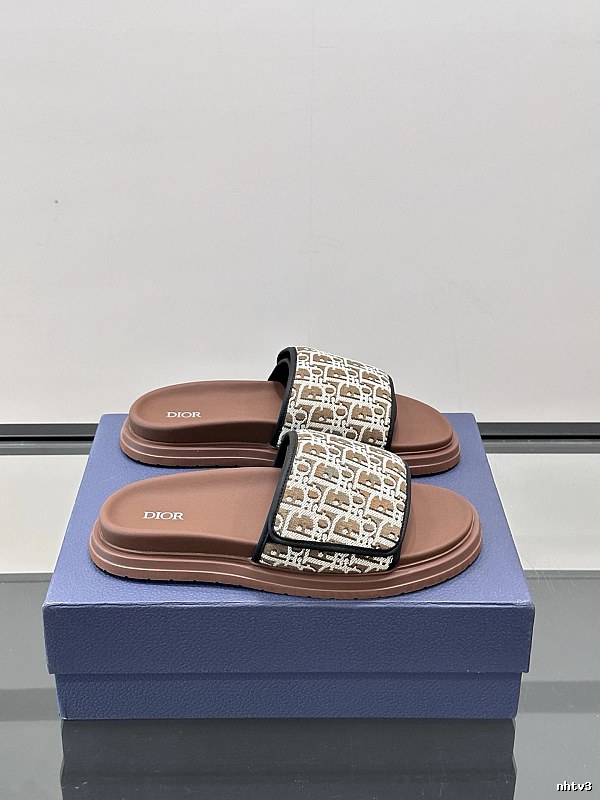 Dior Vintage-style Brown Monogram Slippers