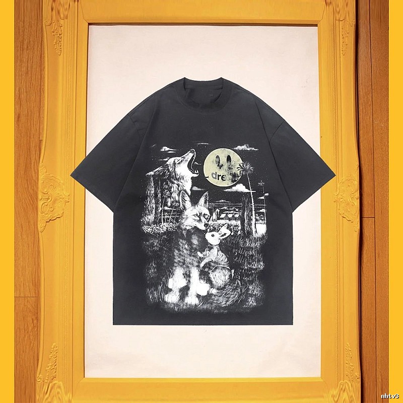 DREW Animal Print Street Style Black T-Shirt