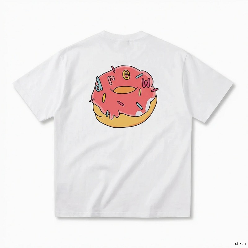 DREW Donut Cartoon White T-shirt