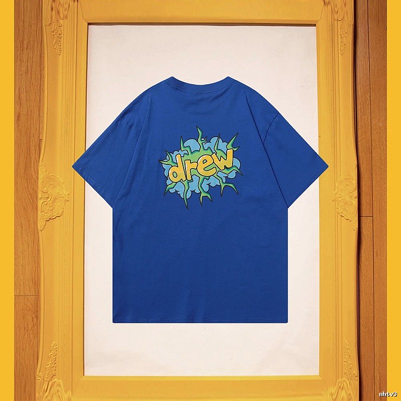 DREW Explosion Print Street Style Blue T-Shirt