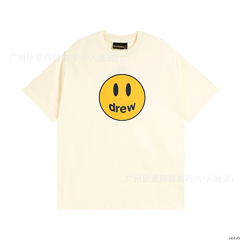 DREW Smiley Street Style Off-white Short Sleeve T-Shirt
