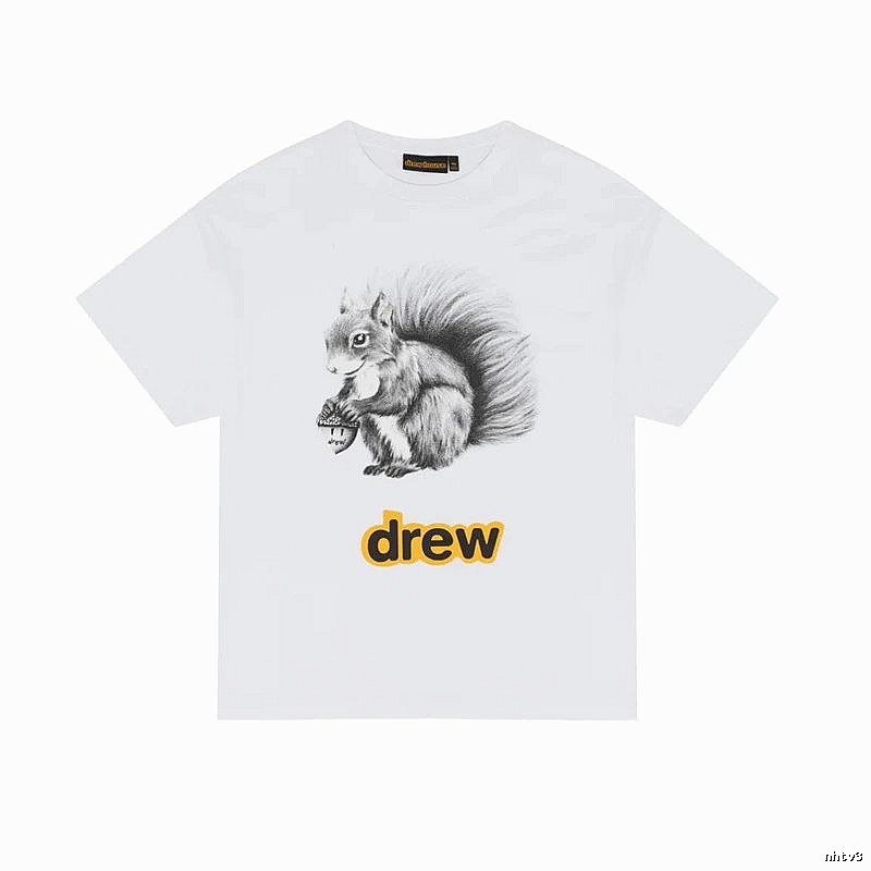 DREW Squirrel Print Street Style White T-shirt
