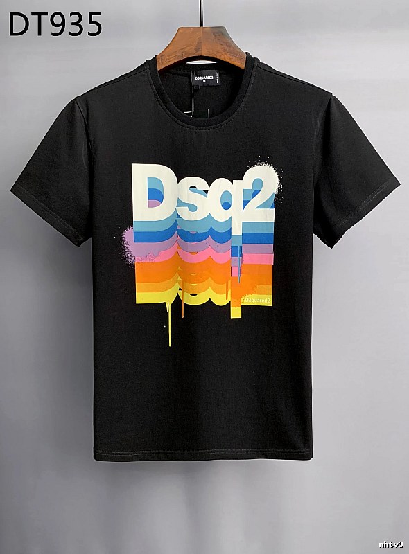 DSQ2 Color Gradient Street Style Black T-Shirt