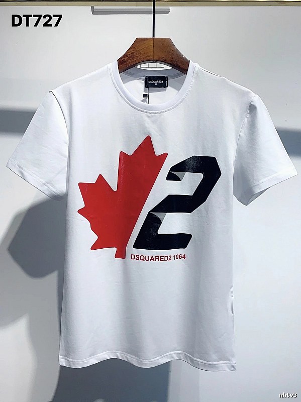 DSQUARED2 Maple Leaf Printed Streetwear White T-Shirt