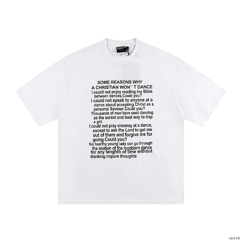 ERD Slogan Print Street Style White T-Shirt