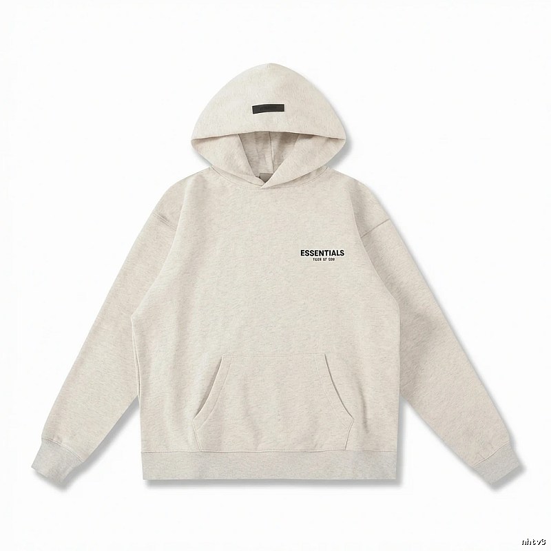ESSENTIALS minimalist light beige hoodie