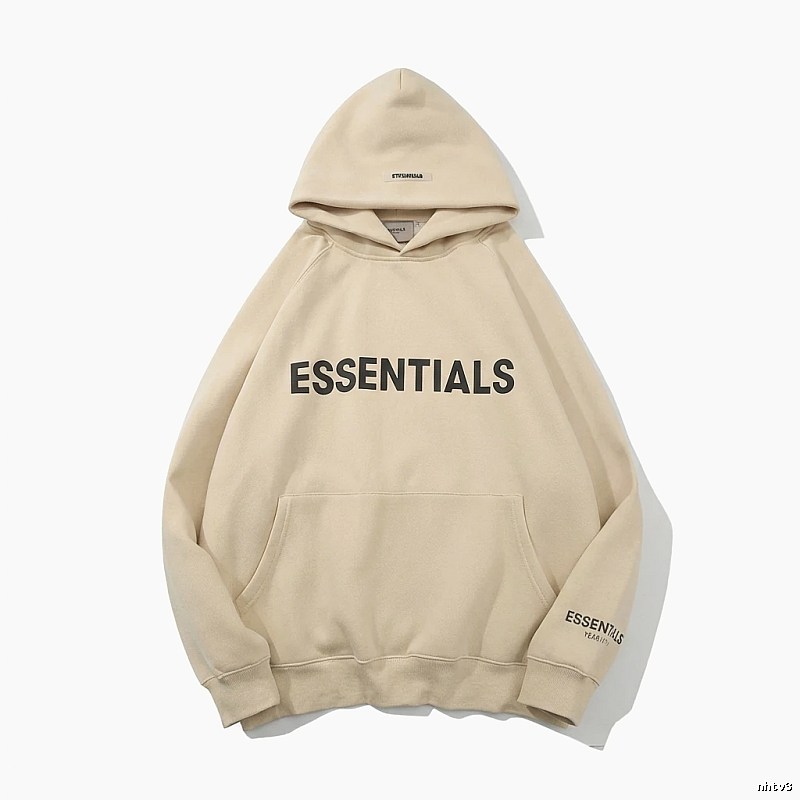 ESSENTIALS minimalist style beige hoodie