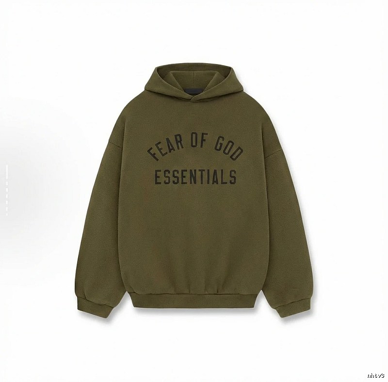 ESSENTIALS minimalist style olive green sweatshirt