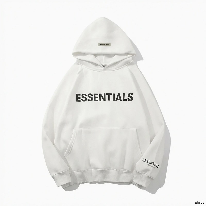 ESSENTIALS minimalist style white sweatshirt