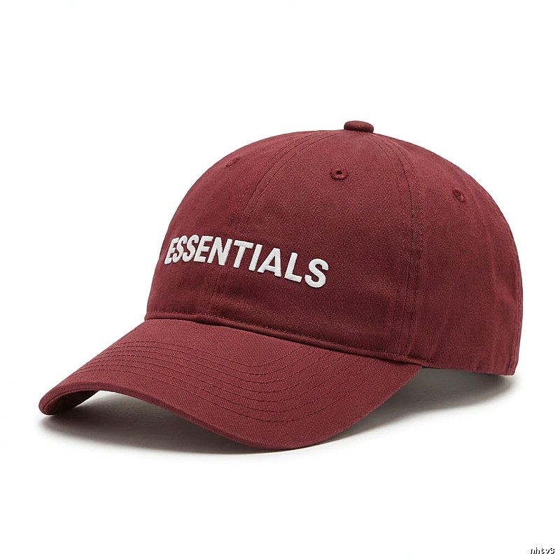 ESSENTIALS Simple Style Burgundy Hat